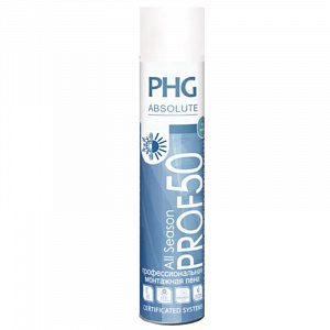 Бытовая всесезонная монтажная пена PHG Absolute PROF 50 с трубочкой 700 ml